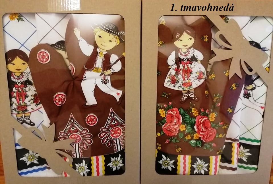 Kuchynská sada goralskí tanečníci- chňapka a 2 utierky 