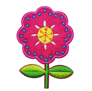 Termo nášivka - ružový kvet 6,3x4,5 cm