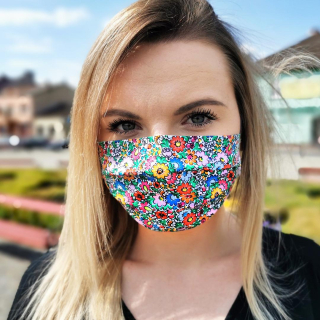 Ochranné rúško s ľudovým motívom - kvetované
