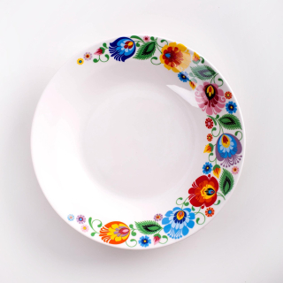 Hlboký tanier s ľudovým motívom - 23 cm