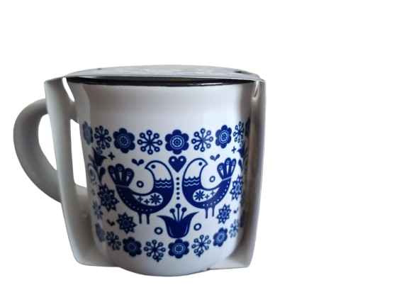 Keramický hrnček 330ml - modrý folklór