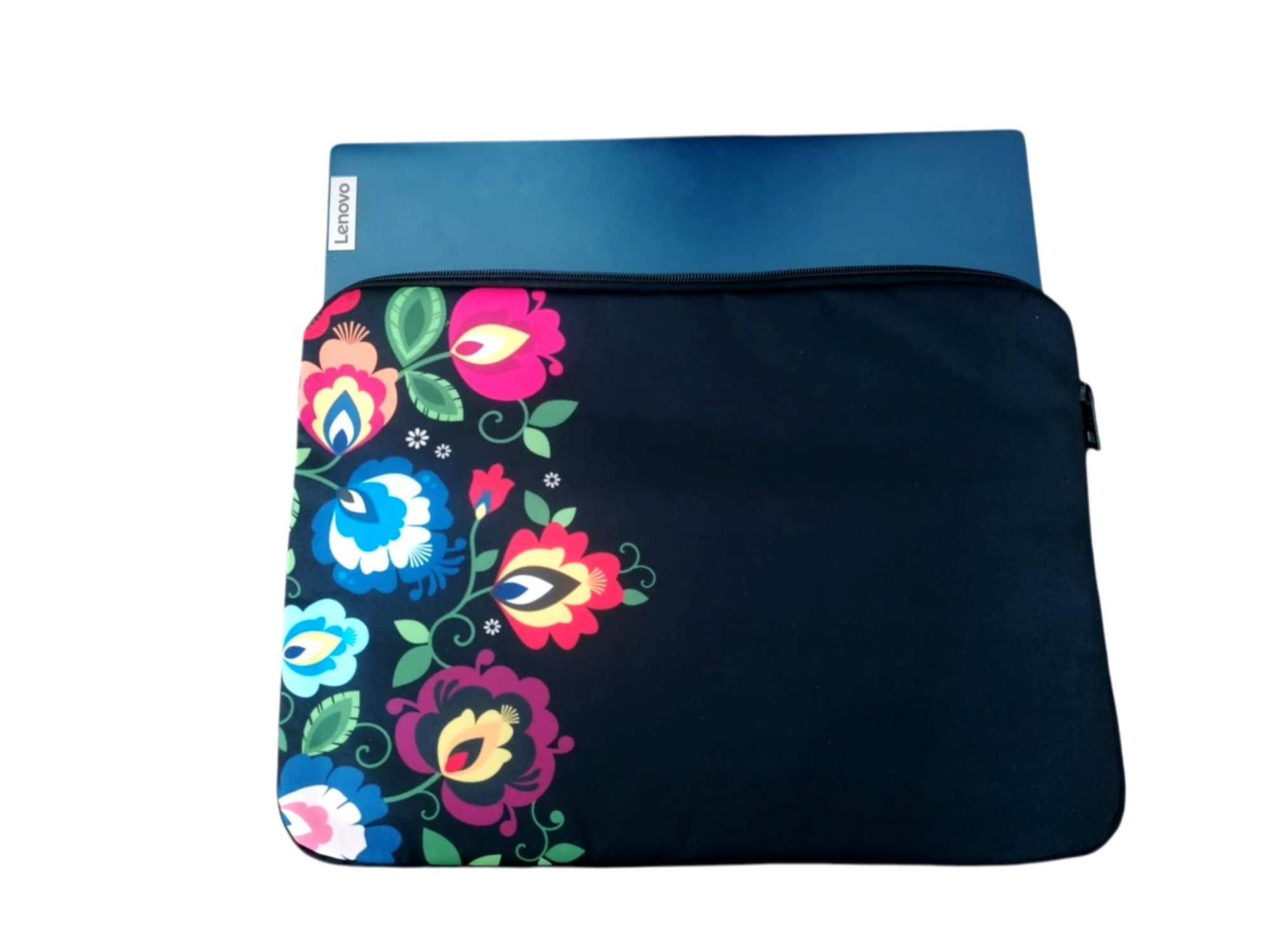 Obal na notebook 15´´- kvety na čiernom pozadí na boku
