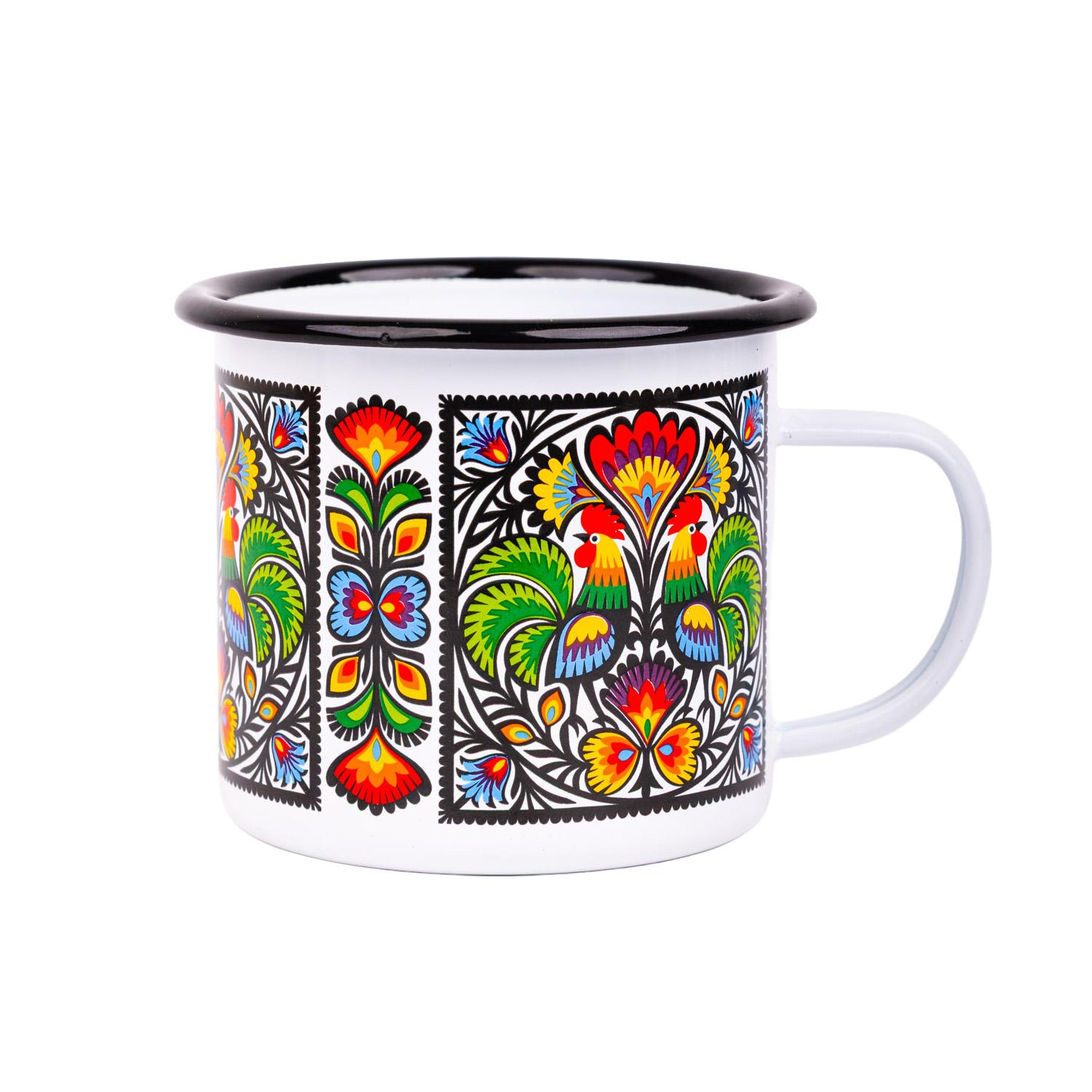 Smaltovaný hrnček 500ml - kohúty