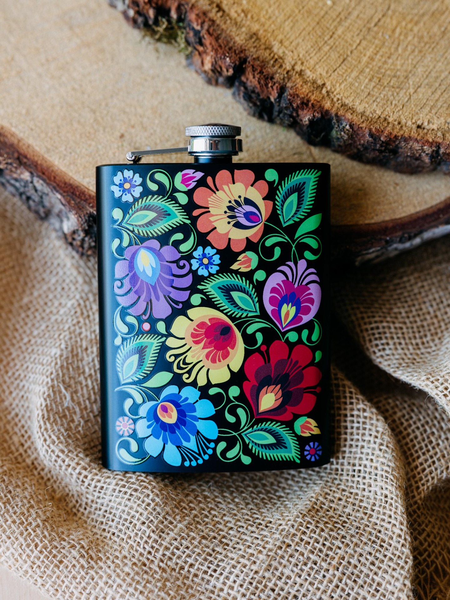 Ploskačka nerezová 220ml - kvety