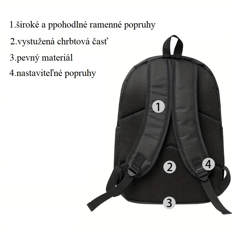 Ruksak s ľudovým motívom- bielo-modré kvety