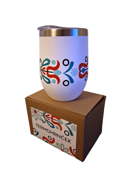 Nerezový termohrnček folk farebný 350ml