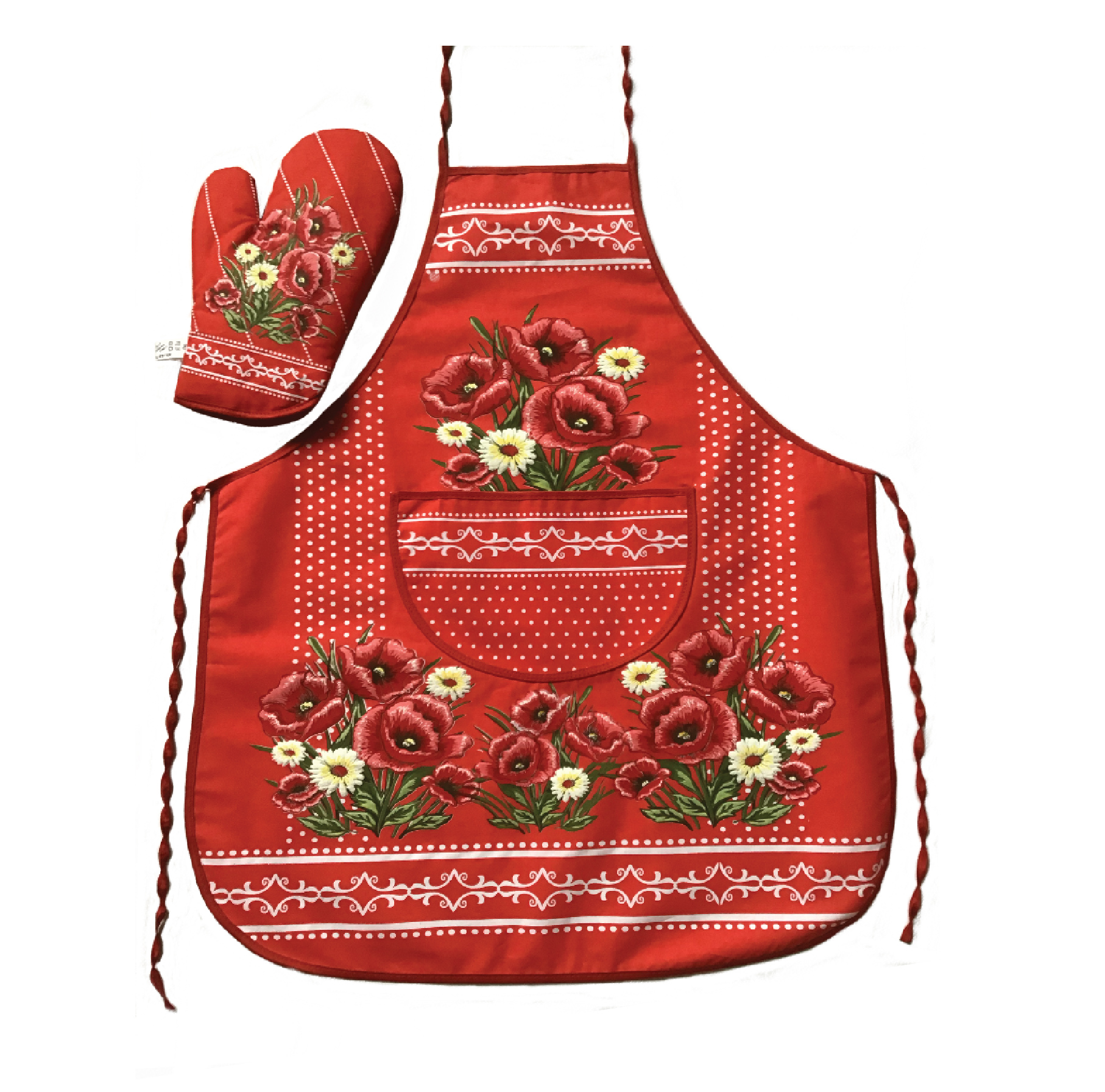 Kuchynská sada maky - zástera, chňapka, utierka 
