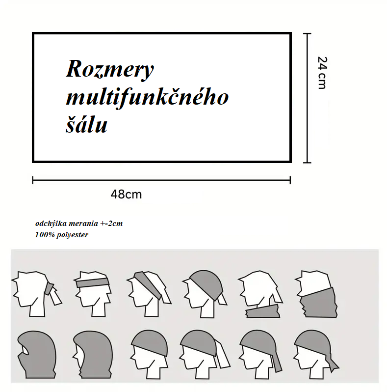 Multifunkčný šál s ľudovým motívom - červené kvety