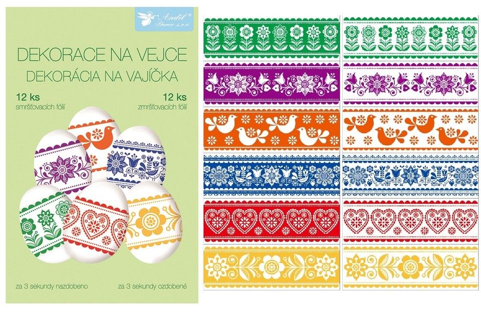 Zmršťovacie fólie na vajíčka - ľudové ornamenty